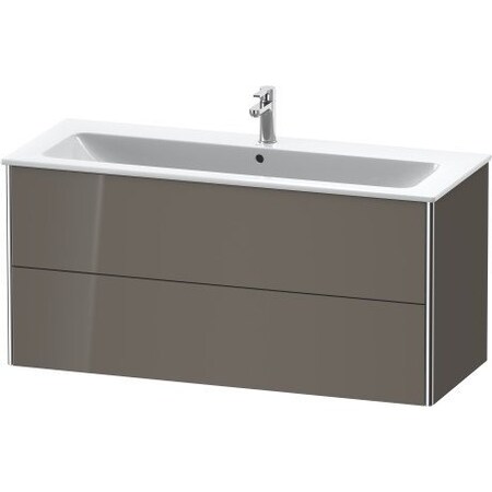Duravit Xsquare Wall-Mounted Vanity Unit Flannel Gray High Gloss XS417408989
